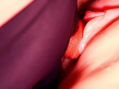 my sexy shaved fuck doll's big pussy stretched double in close-up anal