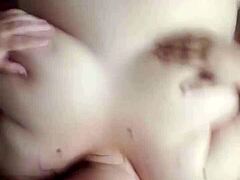 milf stepmom plays pussy in bathtub then rides stepson for cum on boobs