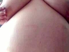 milf stepmom plays pussy in bathtub then rides stepson for cum on boobs