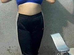 Asian Student Bares Huge Oiled Ass In Hotel Bathroom!