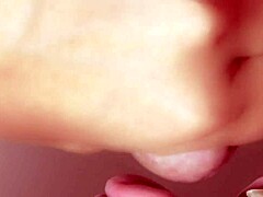 Japanese babe deepthroats cum in close-up blowjob