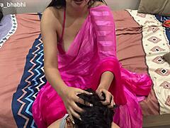 Stepmom mixes up massage for sex, stepson dives in with surprise in Hindi!