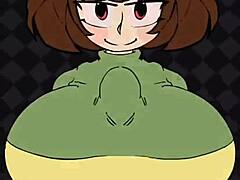 whoa, check chara squeezing those big tits around a throbbing cock for epic titty fuck action!!