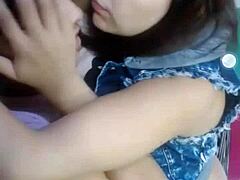 two sultry lesbians tease and tangle in heated play