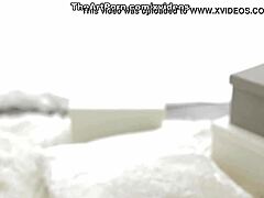 Tempting blonde in lingerie gives sloppy blowjob before anal assfucking facial