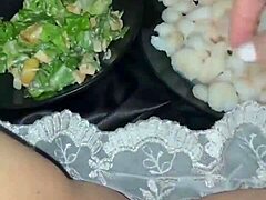 Slutty Arabian Girlfriend's Kinky BBC Food Fetish Orgy