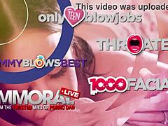 latina babe's big tits throat fucked messy by huge cock