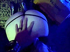 Cheetah adora strips thong on bus in stripper heels