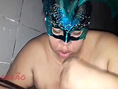 bbw latina mature humiliates cuckold while licking saggy tits pov