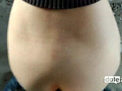 girlfriend wears panties filled with my cum during outdoor doggystyle fuck