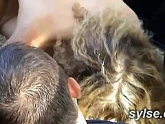 horny hitchhikers flash trio with stranger outdoors