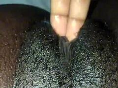 small tit ebony fingers wet pussy lips to orgasm solo