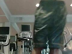 21 year old fitness babe seduces daddy in dorm workout