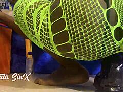 vera grabs my cock and her dildo for bedroom ebony fun