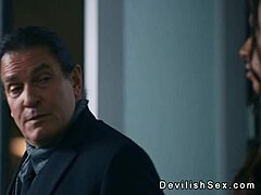 rich dude bangs tanned brunette babe hard