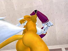renamon stretches furry body in steamy nsfw workout rhythm