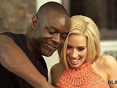 Blonde notices black BF's rod during selfie? They fuck wildly!