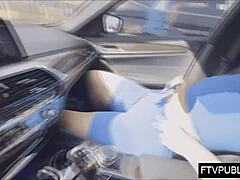 A Horny Blonde Fingers Herself Publicly In The Mall