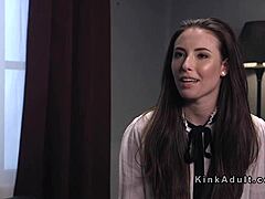 tied brunette spanked hard then anal pounded roughly