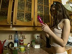 horny teen pandora e lotions up her body