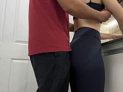 Maid Cleans Kitchen as I Blast Cum on Her Massive Ass Free Use