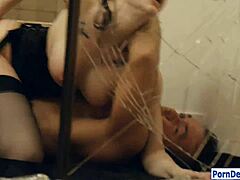 busty brunette chanel preston deepthroats hairy monster cock bath