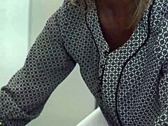 skinny 68yo granny squirts wildly from extreme fist fucking her ass