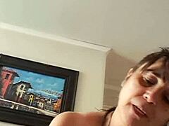 stepmom in lingerie tempts me until i explode cum all over her fat latina bbw tits