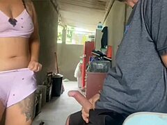 the builder got horny eyeing boss lady's short clothes unaware she's in heat