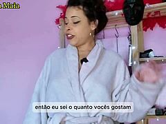 Hot Brazilian Brunette Flaunts Panties Lingerie And Natural Tits