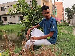 beautiful village girl moans in outdoor hardcore pussy pounding