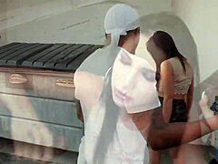 brunette milf moe john deepthroats big black cock. bedroom tits bounce with lover's monster ride