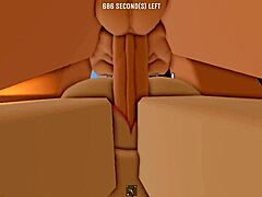 skinny shaved slut in roblox threesome gets pounded