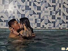 Colombian Antonella's Poolside Break Turns into Wild Bareback Cock Ride!