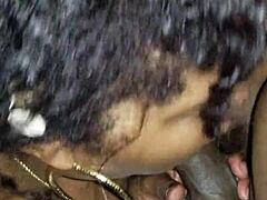 gorgeous black milf craves my huge cock and balls deepthroat blowjob