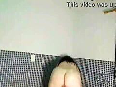 cute pornstar rides cock to anal creampie in steamy bath