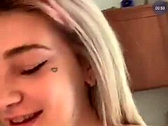 blonde teen big tits ass shakes topless on cam