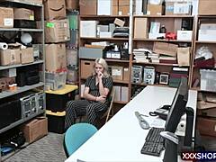 Blonde Shoplifter Fucked Rough By Mall Cop On CCTV