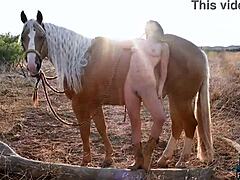 All-Natural Redhead Milf Babe Odette Strips Naked Outdoors