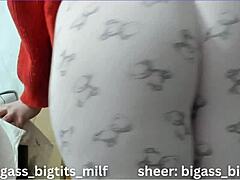 bbw latina milf oils fat ass clit in pajama solo play