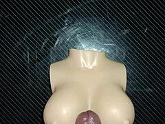 curvy fuck doll's tiny tits milk my desk handjob