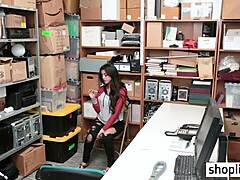 Latina Teen's Hidden Office Bendover for Security's Hard Doggystyle