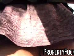 Young black real estate agent tricked into outdoor pov hardcore fuck